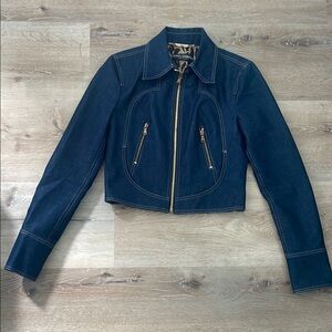 Dolce & Gabbana Blue Jean Jacket Cropped Fitted Design